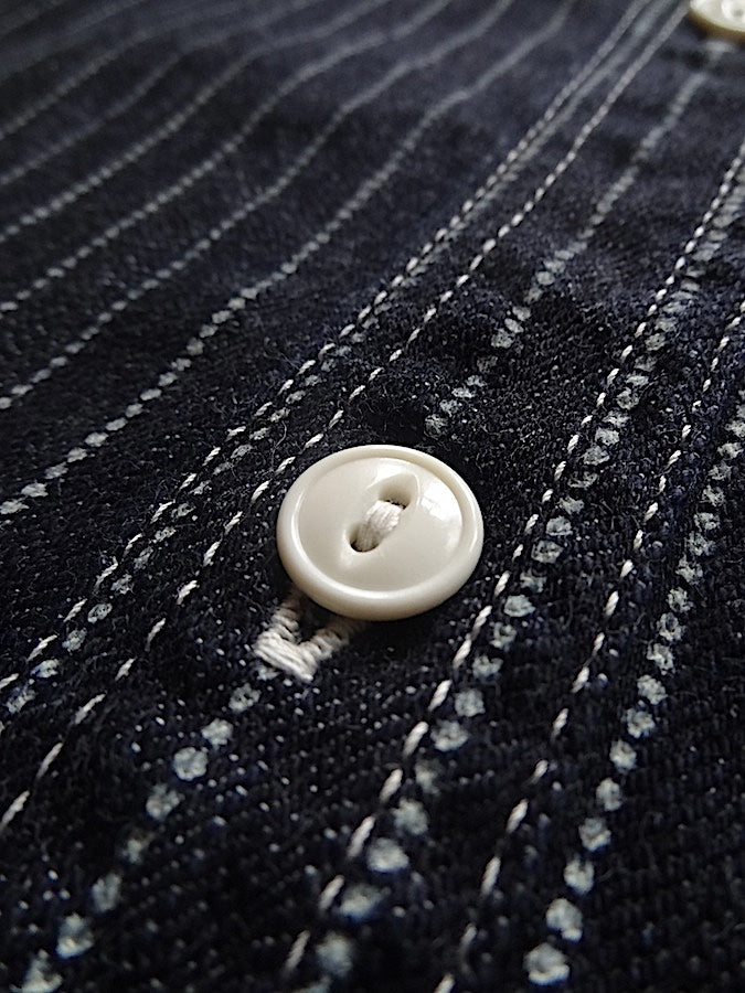 THE FLAT HEAD - FN-SDK-702L - Wabash Work Shirt - 10oz Indigo Selvedge woven on vintage shuttle looms
