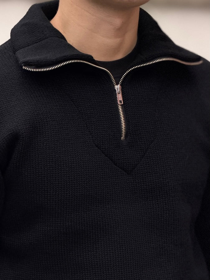 The GROOVIN HIGH - 1940s Zip Up Knit - Black