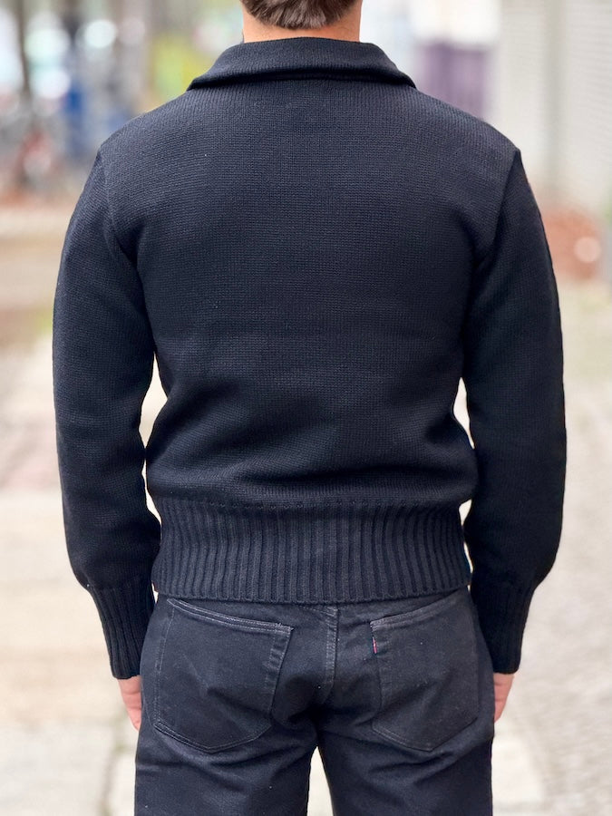 The GROOVIN HIGH - 1940s Zip Up Knit - Black