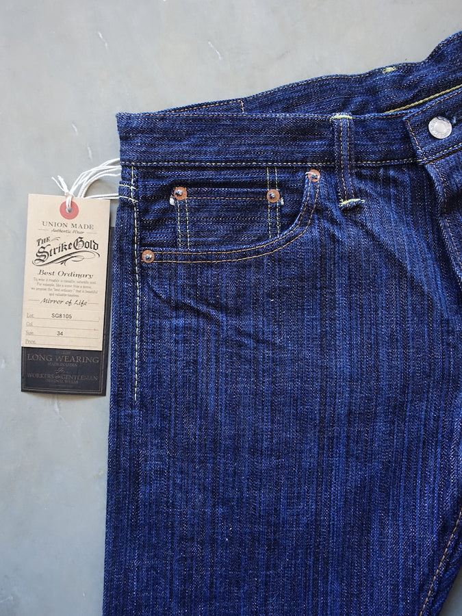 The Strike Gold SG8105【SHOWER SLUBBY】Series - 16oz Horizontal Super Slub Selvedge Denim - Right Hand Twill - STYLISH STRAIGHT