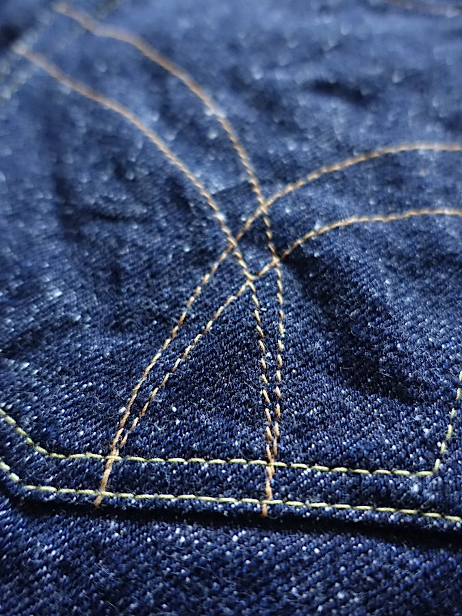 The Strike Gold SG0103KE【KEEP EARTH】Series - 100% Natural Indigo Rope Dyed - 17oz Original Selvedge Denim - Classic Straight
