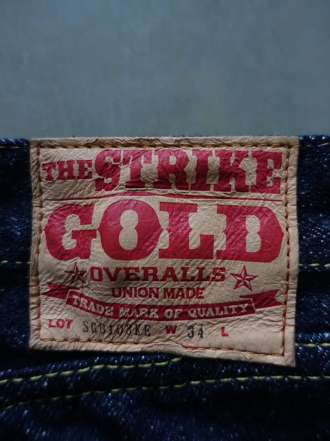 The Strike Gold SG0103KE【KEEP EARTH】Series - 100% Natural Indigo Rope Dyed - 17oz Original Selvedge Denim - Classic Straight