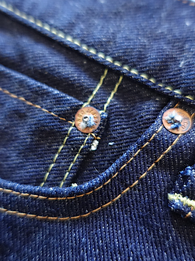 The Strike Gold SG3105【COOL】Series - 17oz Selvedge Denim - Dark Indigo Warp & Grey Weft - Left Hand Twill - STYLISH STRAIGHT