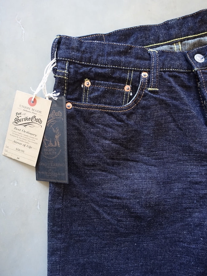The Strike Gold SG5105【CLASSIC】Series - 15oz Slub Selvedge Denim - Right Hand Twill - Gray Weft - STYLISH STRAIGHT