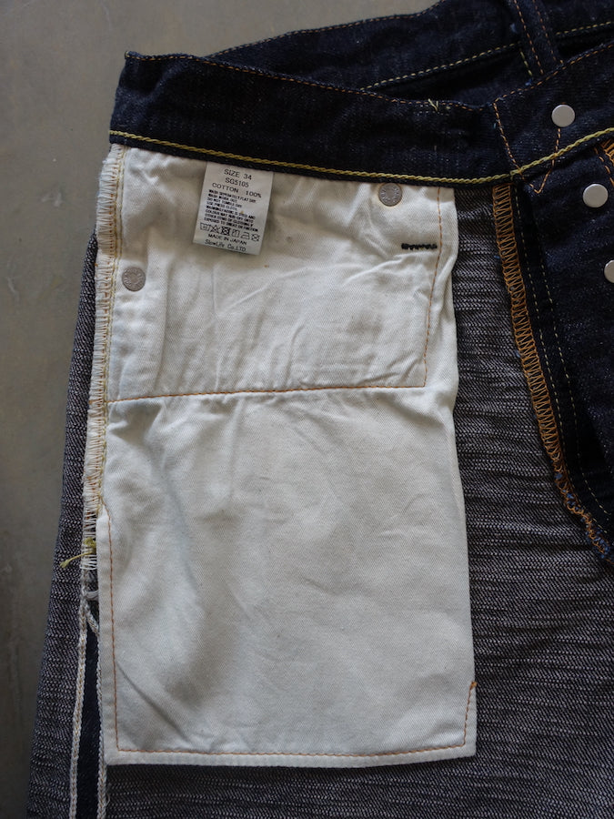 The Strike Gold SG5105【CLASSIC】Series - 15oz Slub Selvedge Denim - Right Hand Twill - Gray Weft - STYLISH STRAIGHT