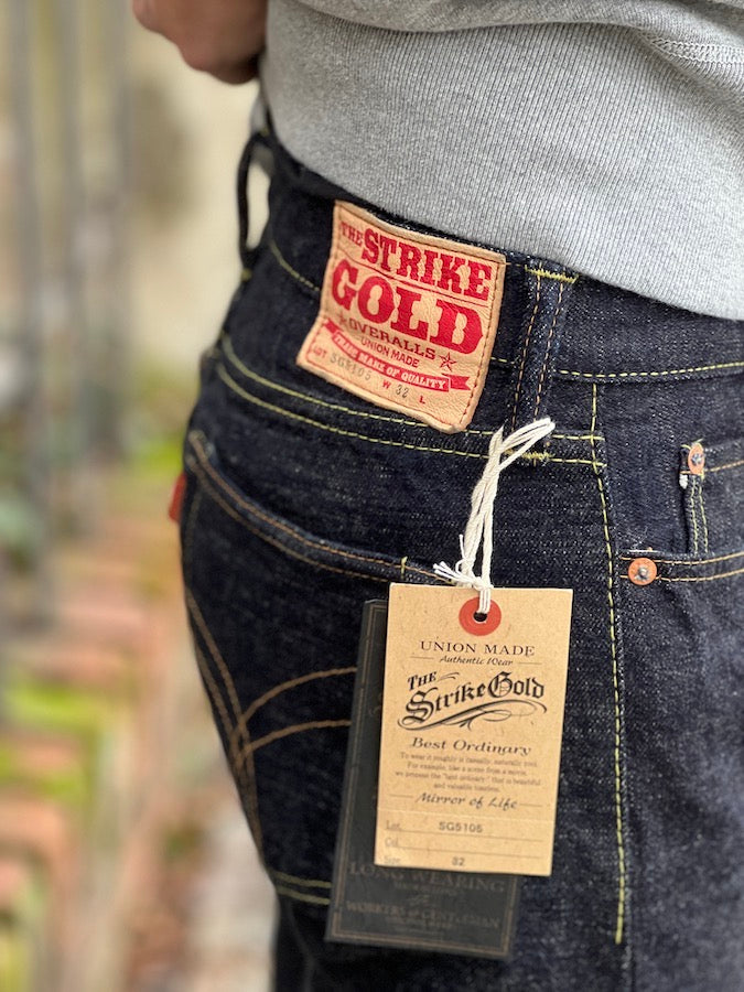 The Strike Gold SG5105【CLASSIC】Series - 15oz Slub Selvedge Denim - Right Hand Twill - Gray Weft - STYLISH STRAIGHT