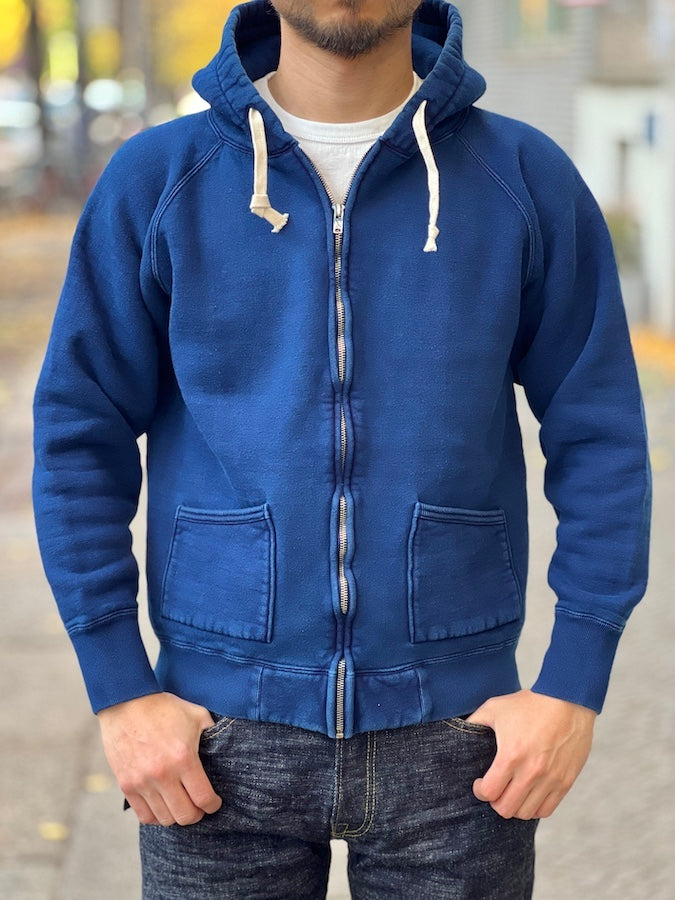 The Strike Gold - SGC004ID - Heavy Loopwheeled Zip Hoodie - Indigo Dyed