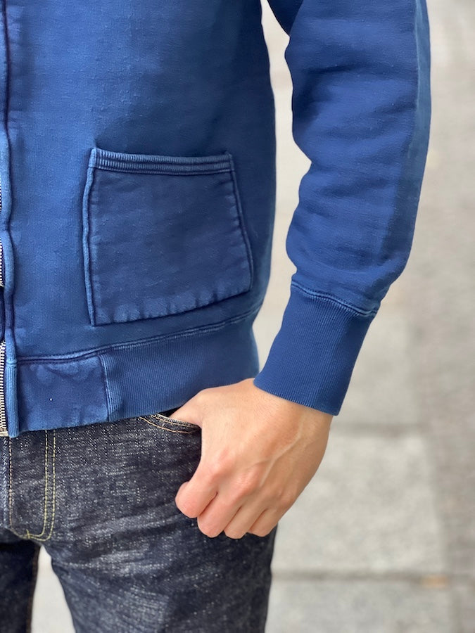 The Strike Gold - SGC004ID - Heavy Loopwheeled Zip Hoodie - Indigo Dyed