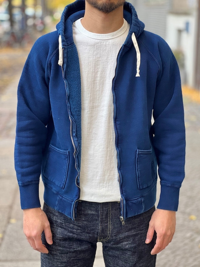 The Strike Gold - SGC004ID - Heavy Loopwheeled Zip Hoodie - Indigo Dyed