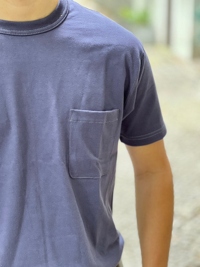 TMC2410 - "STEVE McQUEEN" - THE GREAT AMERICAN HERO POCKET TEE - Blue