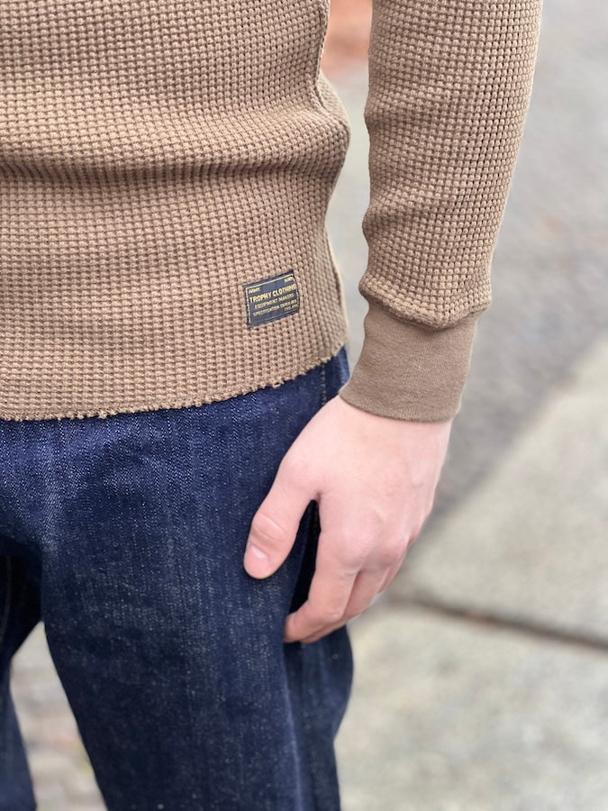 TROPHY CLOTHING - Heavy Waffle Military Long Sleeve - Olive