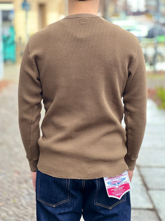 TROPHY CLOTHING - Heavy Waffle Military Long Sleeve - Olive