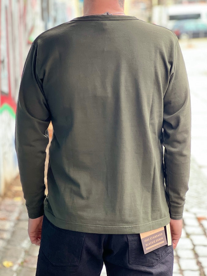 TROPHY CLOTHING - OD Pocket Long Sleeve Tee - Volume Cotton - Gun Black