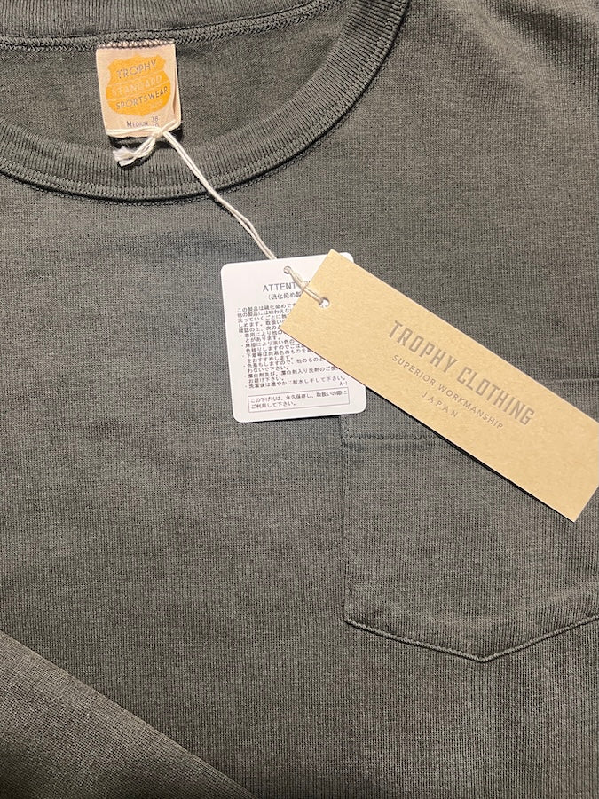 TROPHY CLOTHING - OD Pocket Long Sleeve Tee - Volume Cotton - Gun Black