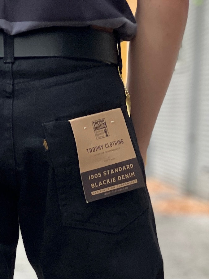 TROPHY CLOTHING - STANDARD BLACKIE DENIM - 14oz Selvedge Denim - Straight Cut