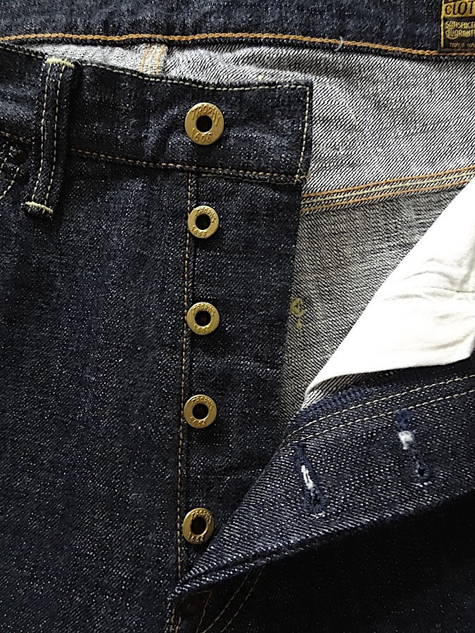 TROPHY CLOTHING - Lot.1604 Dirt Denim - Waist Overall - 14.5oz Selvedge Denim - Cinch Back - Straight Cut