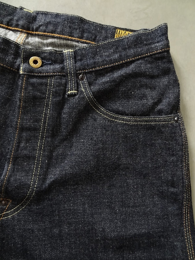 TROPHY CLOTHING - Lot.1604 Dirt Denim - Waist Overall - 14.5oz Selvedge Denim - Cinch Back - Straight Cut