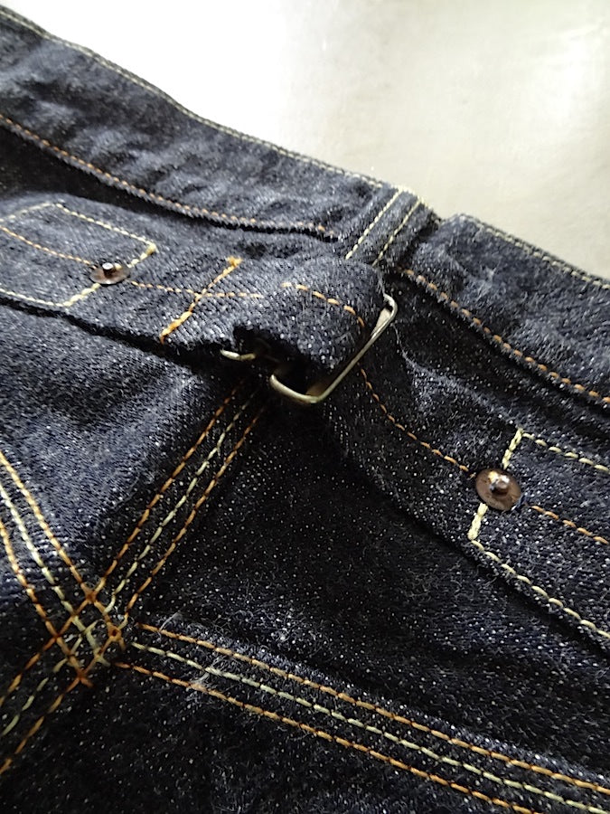 TROPHY CLOTHING - Lot.1604 Dirt Denim - Waist Overall - 14.5oz Selvedge Denim - Cinch Back - Straight Cut