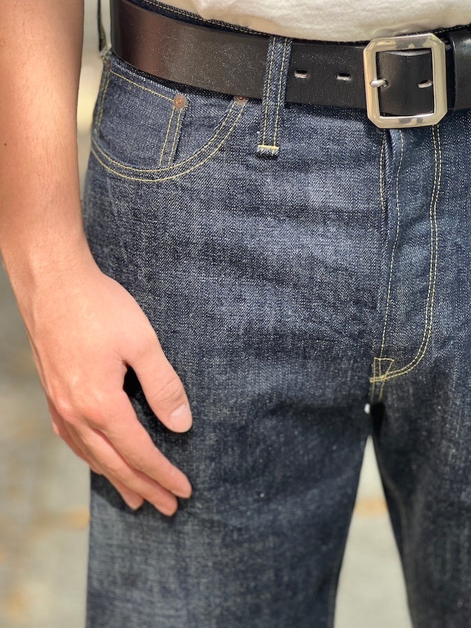 TROPHY CLOTHING - Lot.1604 Dirt Denim - Waist Overall - 14.5oz Selvedge Denim - Cinch Back - Straight Cut