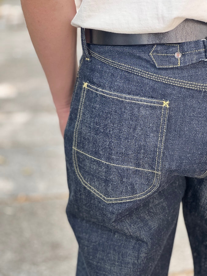 TROPHY CLOTHING - Lot.1604 Dirt Denim - Waist Overall - 14.5oz Selvedge Denim - Cinch Back - Straight Cut