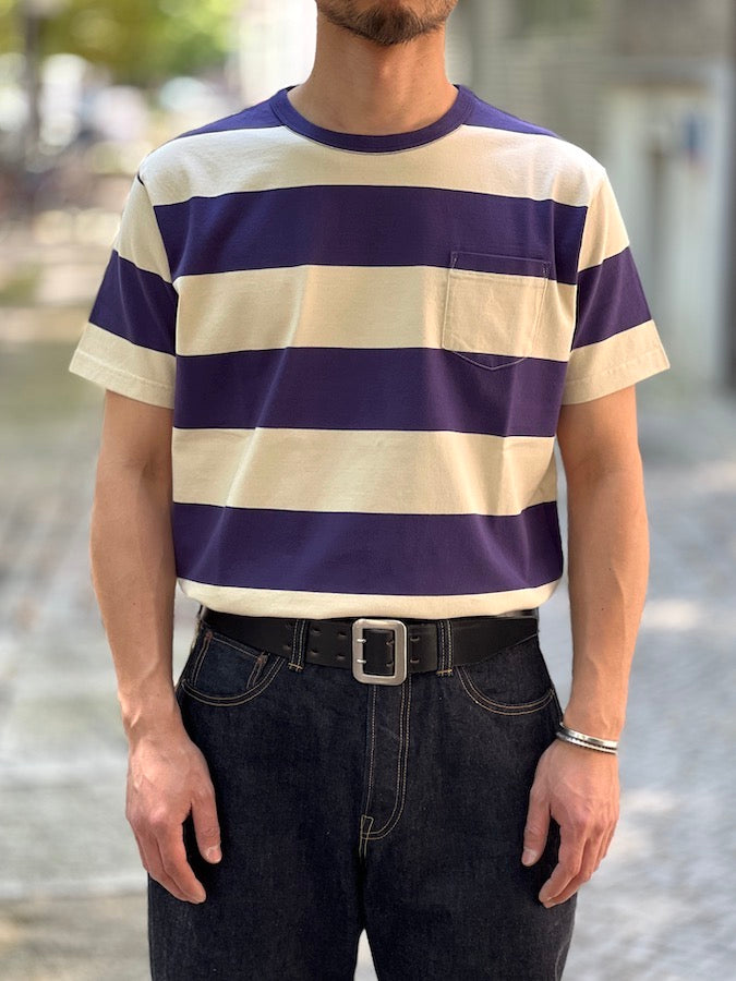 TROPHY CLOTHING - Pocket T-Shirt - WIDE BORDER - Volume Cotton - Purple