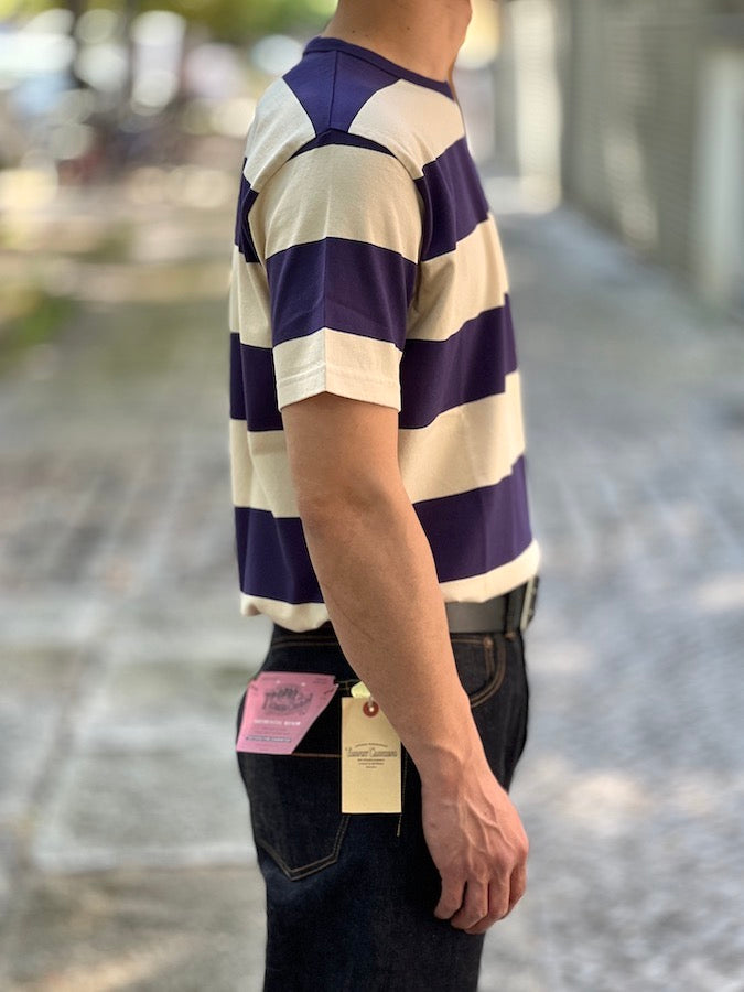 TROPHY CLOTHING - Pocket T-Shirt - WIDE BORDER - Volume Cotton - Purple