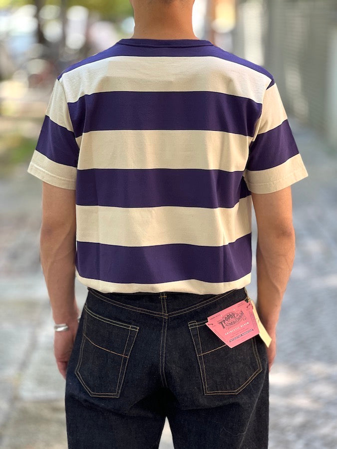 TROPHY CLOTHING - Pocket T-Shirt - WIDE BORDER - Volume Cotton - Purple