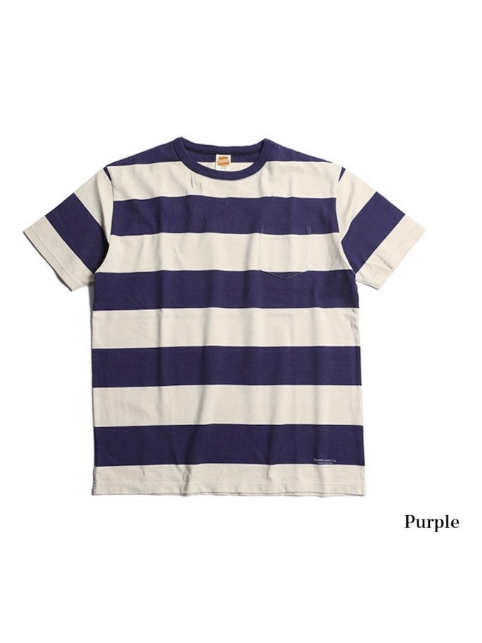 TROPHY CLOTHING - Pocket T-Shirt - WIDE BORDER - Volume Cotton - Purple