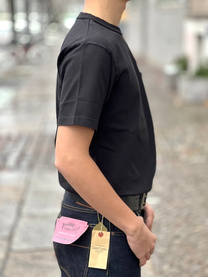 TROPHY CLOTHING - TE-10 - Heavyweight Loop Wheel Pocket T-Shirt - Black