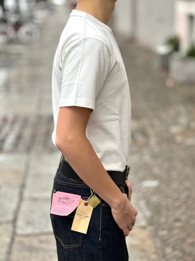 TROPHY CLOTHING - TE-10 - Heavyweight Loop Wheel Pocket T-Shirt - White