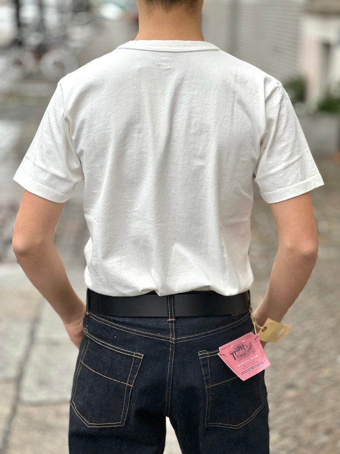 TROPHY CLOTHING - TE-10 - Heavyweight Loop Wheel Pocket T-Shirt - White