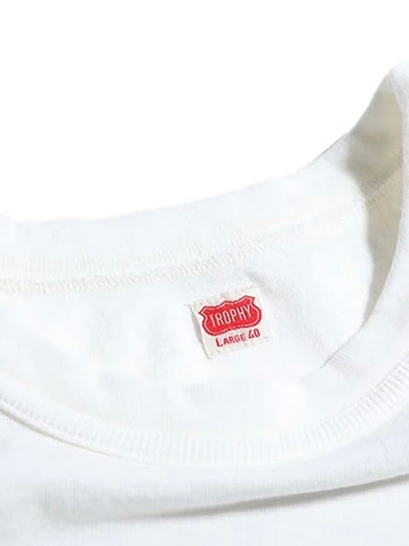 TROPHY CLOTHING - TE-10 - Heavyweight Loop Wheel Pocket T-Shirt - White