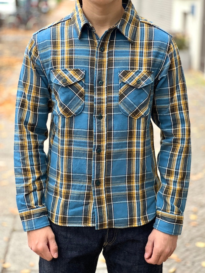 UES - 14.5oz Heavy Flannel Shirt - 502352 Blue