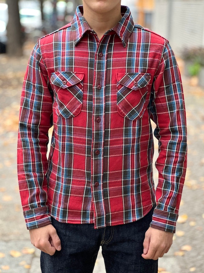 UES - 14.5oz Heavy Flannel Shirt - 502352 Red