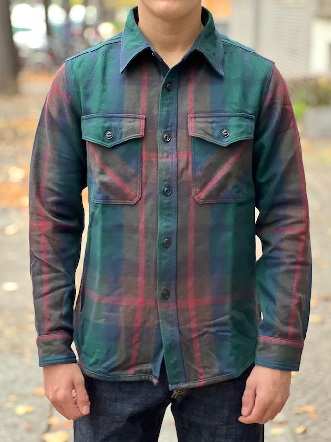 UES - 15.5oz Extra Heavy Flannel Shirt - Green 502354 - ONE OF THE HEAVIEST FLANNELS !