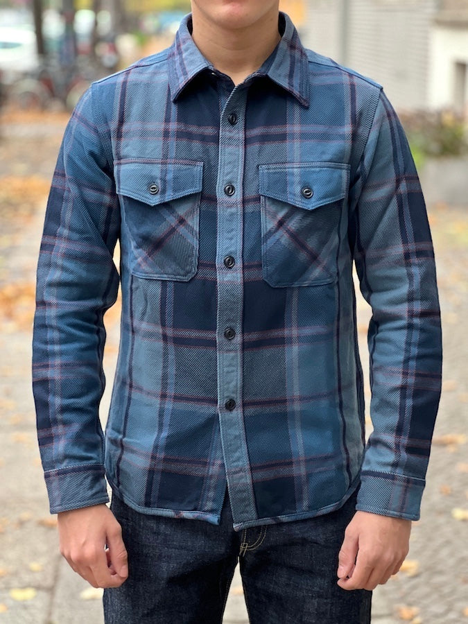 UES - 15.5oz Extra Heavy Flannel Shirt - 502451 Blue - ONE OF THE HEAVIEST FLANNELS !