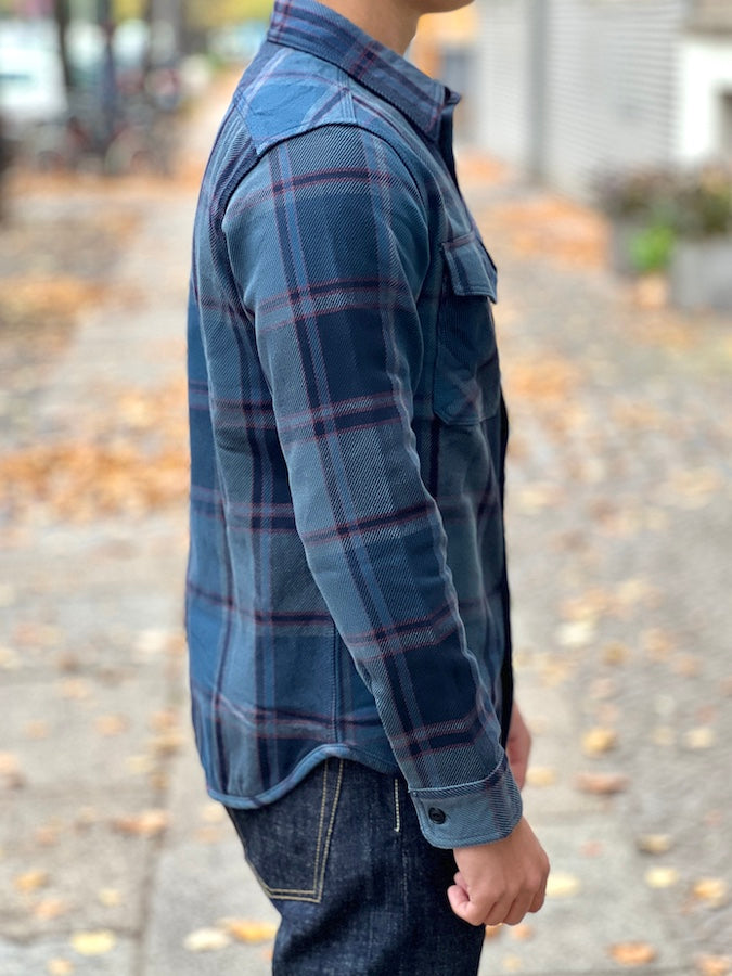 UES - 15.5oz Extra Heavy Flannel Shirt - 502451 Blue - ONE OF THE HEAVIEST FLANNELS !