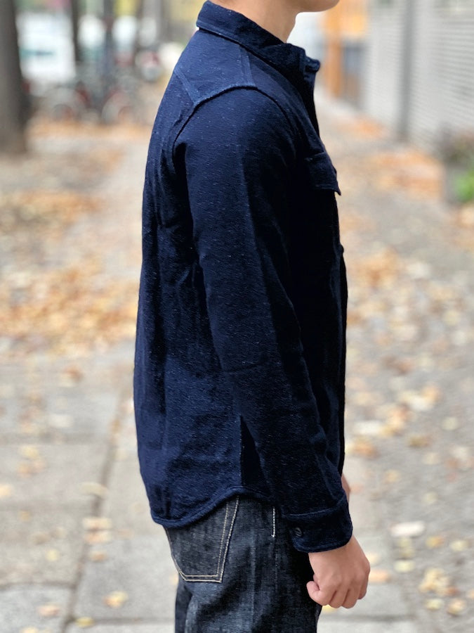 UES - 15.5oz Extra Heavy Flannel Shirt - AMUNDSEN 502455 Indigo - ONE OF THE HEAVIEST FLANNELS !