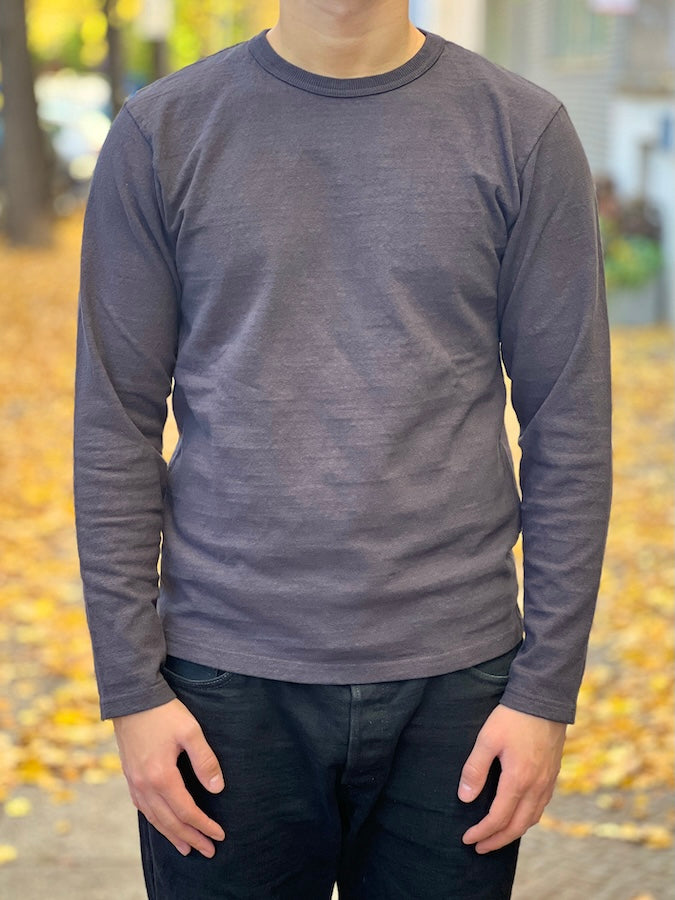 NO.8 SLUB NEP LONG SLEEVE T-SHIRT - Black