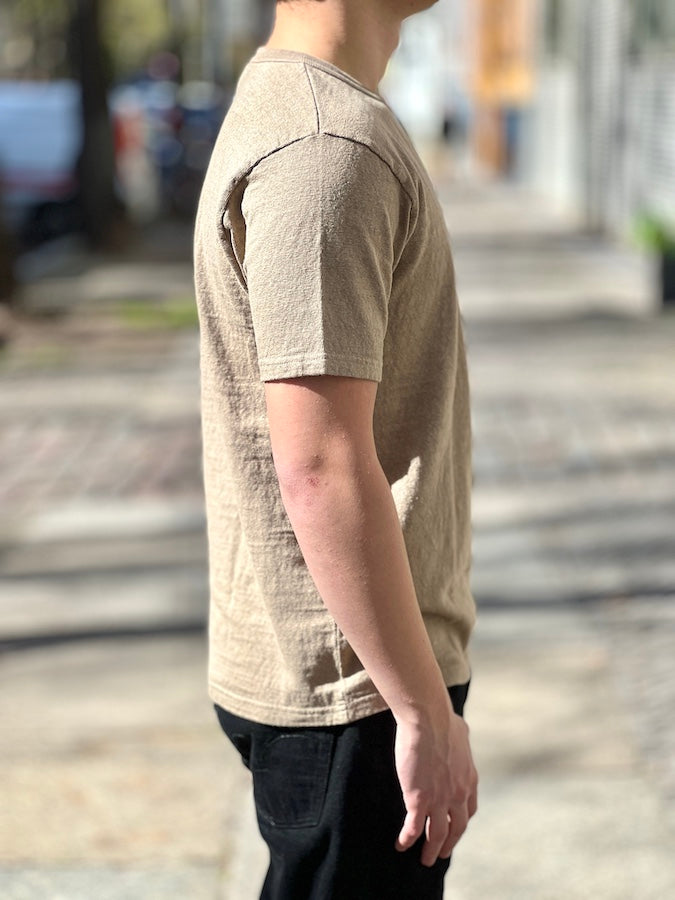UES - NO.8 SLUB NEP SHORT SLEEVE T-SHIRT - Beige