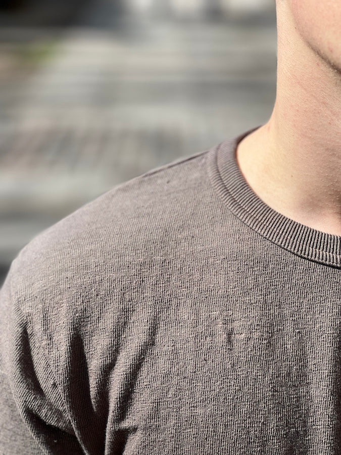 UES - NO.8 SLUB NEP SHORT SLEEVE T-SHIRT - Coffee