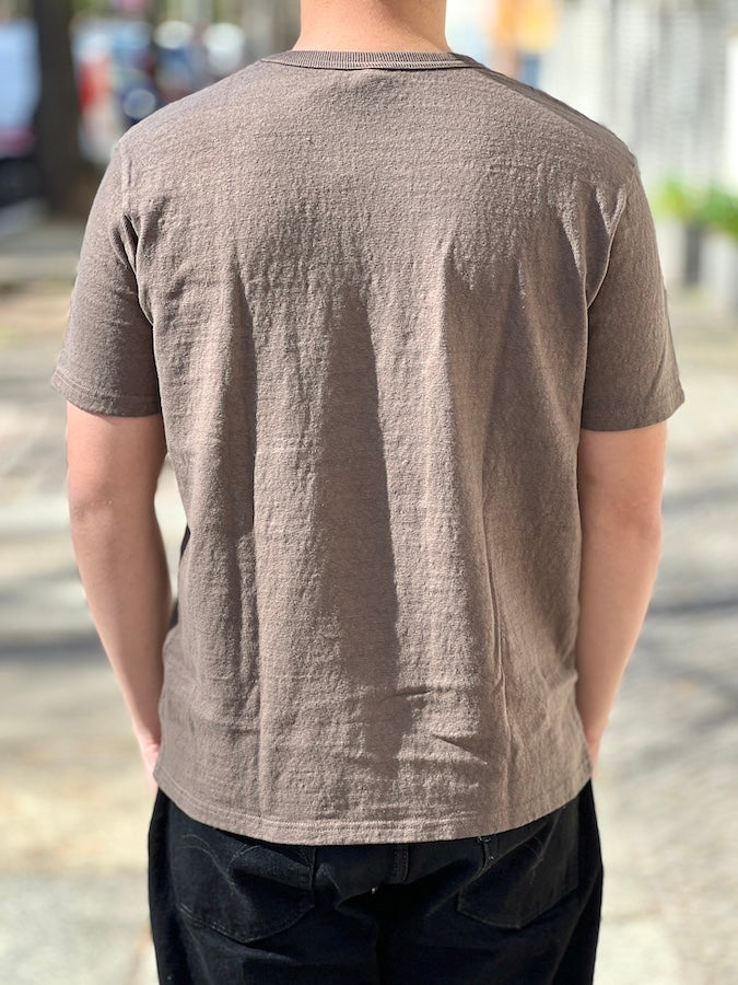 UES - NO.8 SLUB NEP SHORT SLEEVE T-SHIRT - Coffee