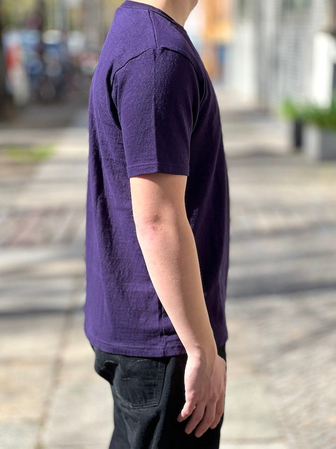 UES - NO.8 SLUB NEP SHORT SLEEVE T-SHIRT - Navy