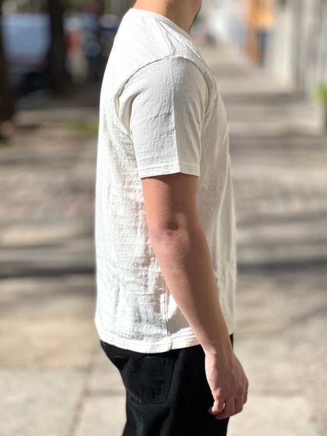 UES - NO.8 SLUB NEP SHORT SLEEVE T-SHIRT - White