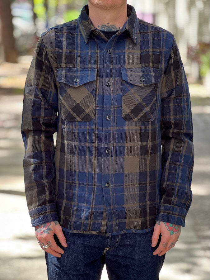 UES - 15.5oz Extra Heavy Flannel Shirt - Navy 502552 - ONE OF THE HEAVIEST FLANNELS !