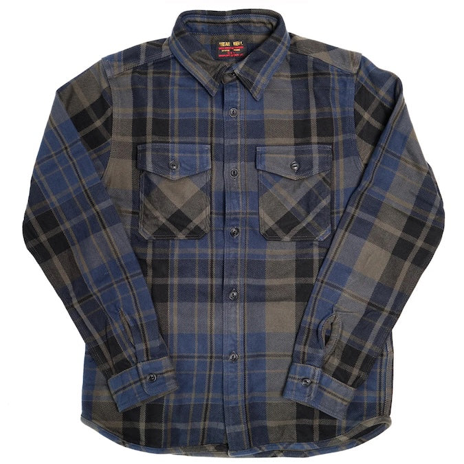 UES - 15.5oz Extra Heavy Flannel Shirt - Navy 502552 - ONE OF THE HEAVIEST FLANNELS !