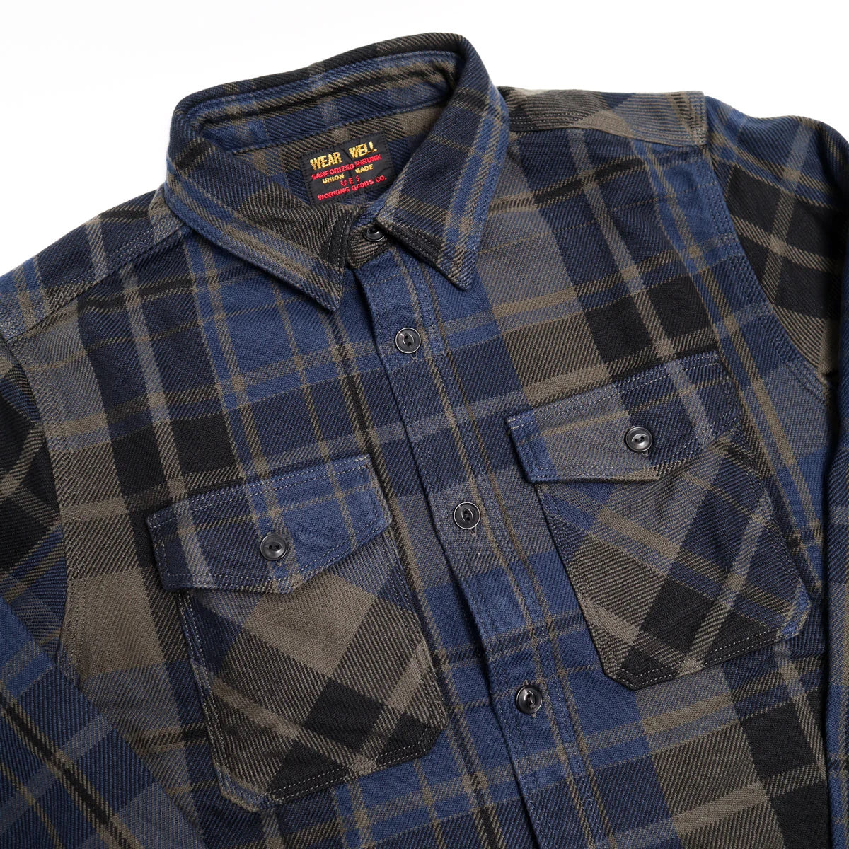 UES - 15.5oz Extra Heavy Flannel Shirt - Navy 502552 - ONE OF THE HEAVIEST FLANNELS !