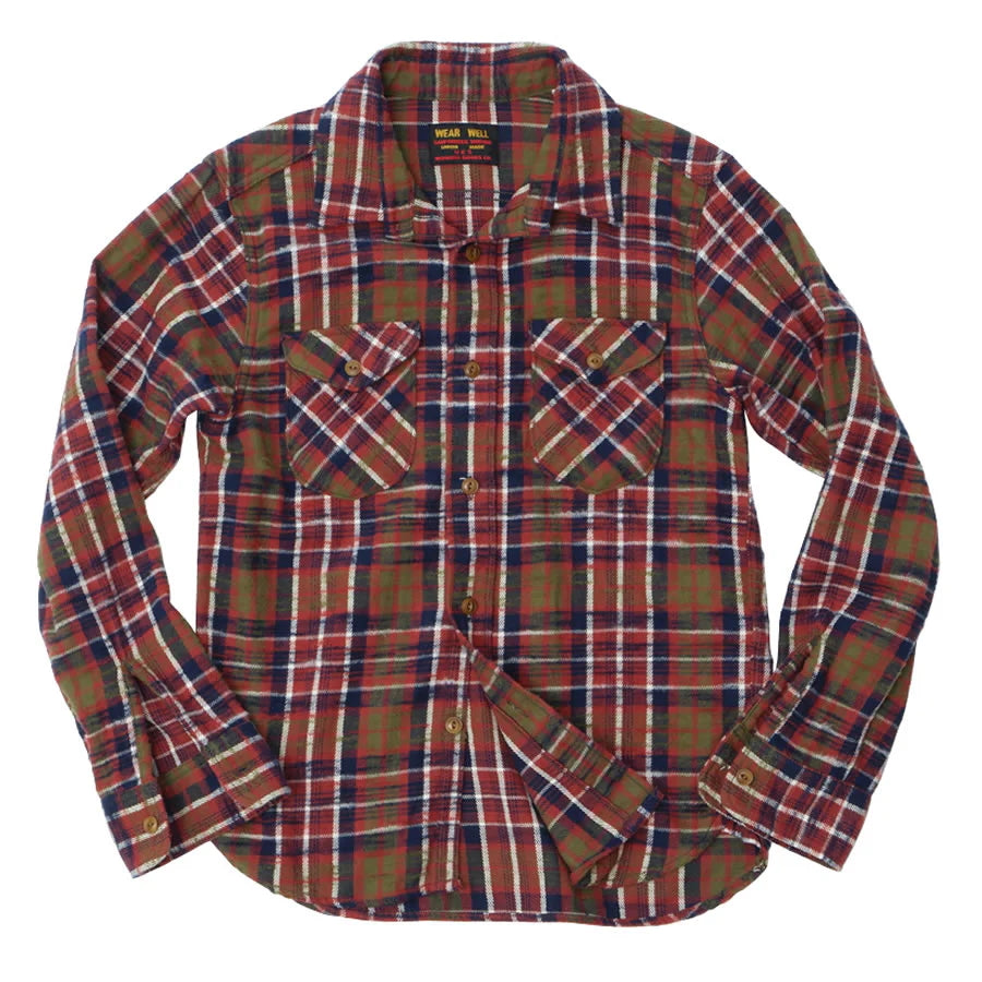 UES - 14.5oz Heavy Flannel Shirt - Slubby - 502553 Red