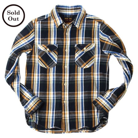 UES - 14.5oz Heavy Flannel Shirt - 502154_05 Navy
