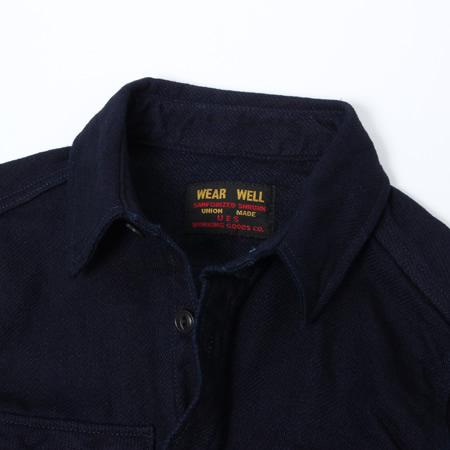 UES - 14.5oz Heavy Flannel Shirt - Selvedge - Indigo - 501655